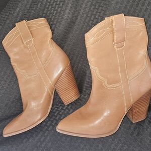 Steve Madden Brown 100% Leather Heeled Boots - Western style
